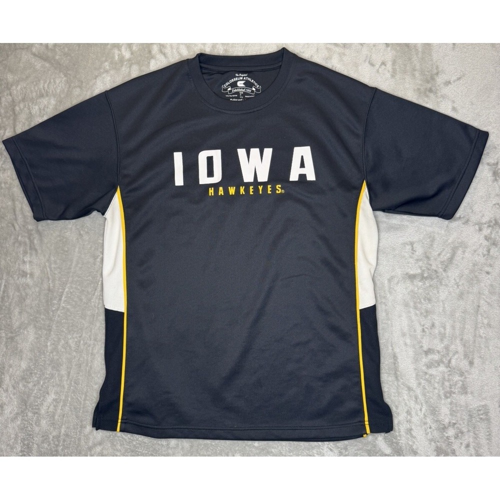 Iowa Hawkeyes Men's T Shirt‎ Black Gold NCAA Football Colosseum Athletics Large